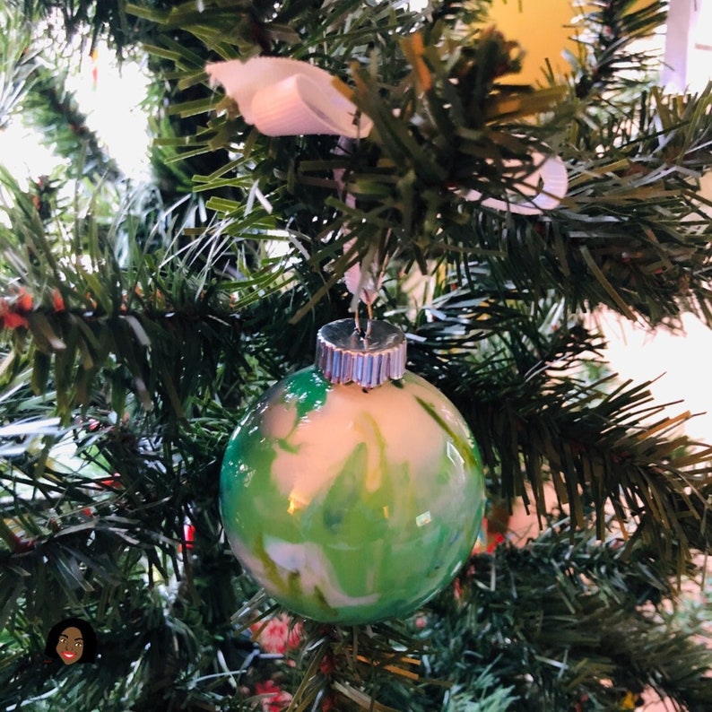 Color Craze Glass Ornament created by Visual Artist Keara Douglas of Delux Designs (DE), LLC