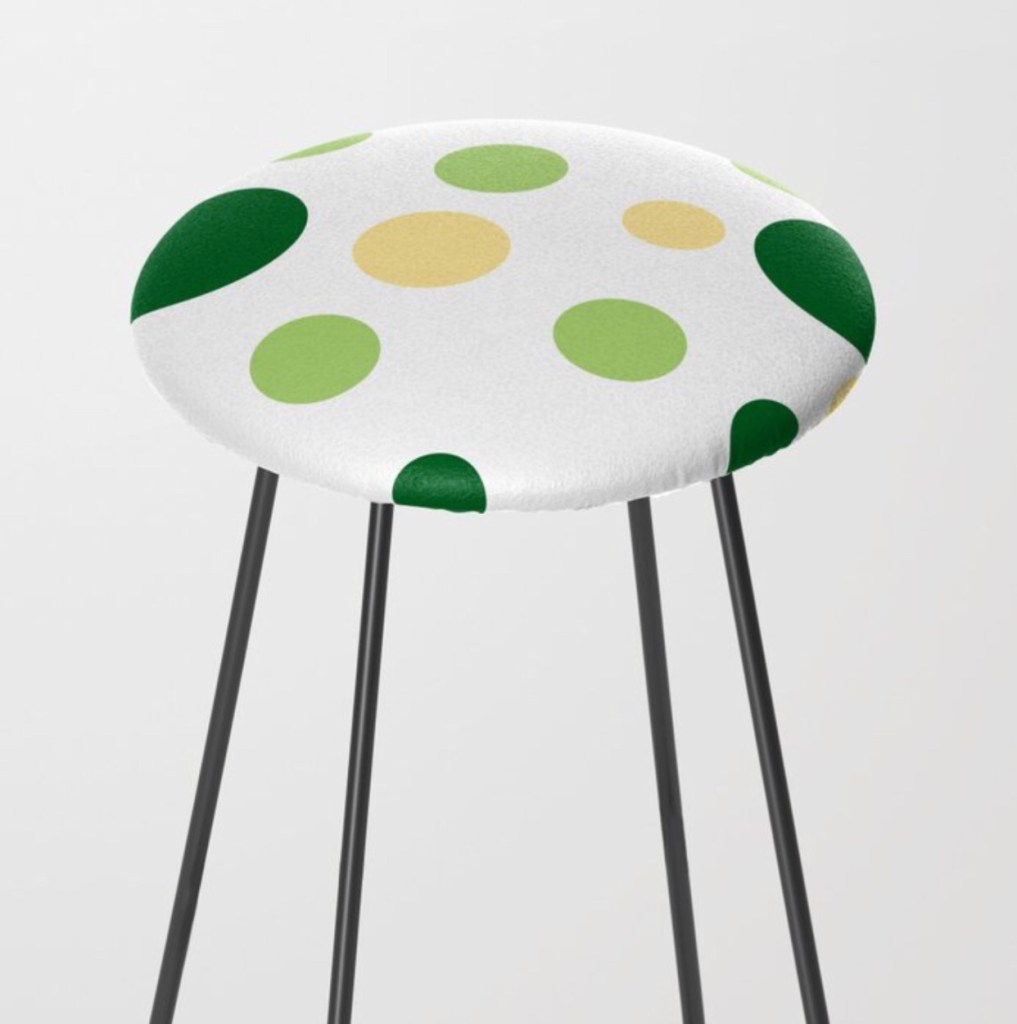 Green Dots Barstool designed by Visual Artist Keara Douglas of Delux Designs (DE), LLC