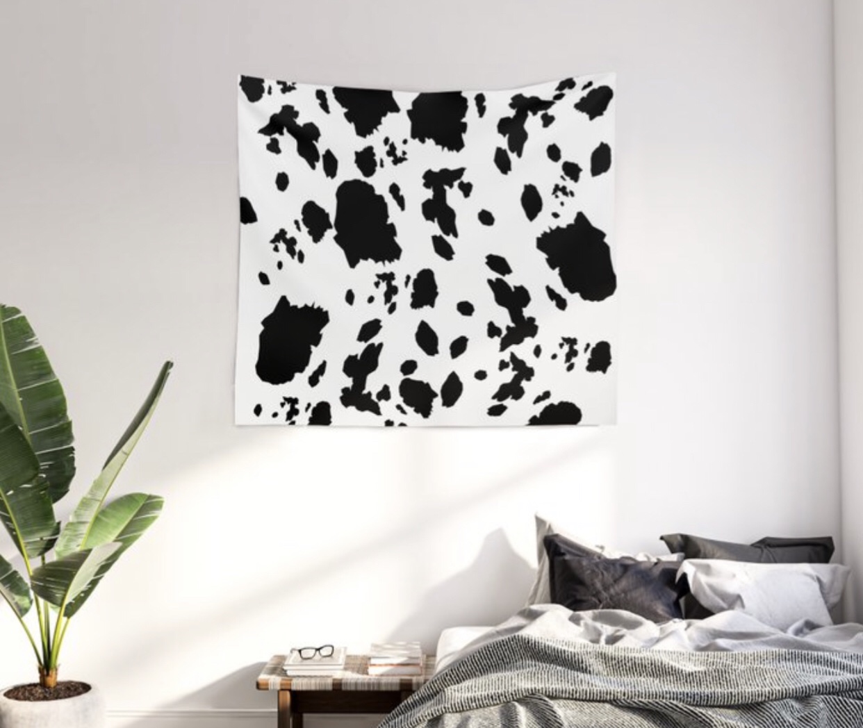 Cow Love Wall Tapestry designed by Visual Artist Keara Douglas of Delux Designs (DE), LLC