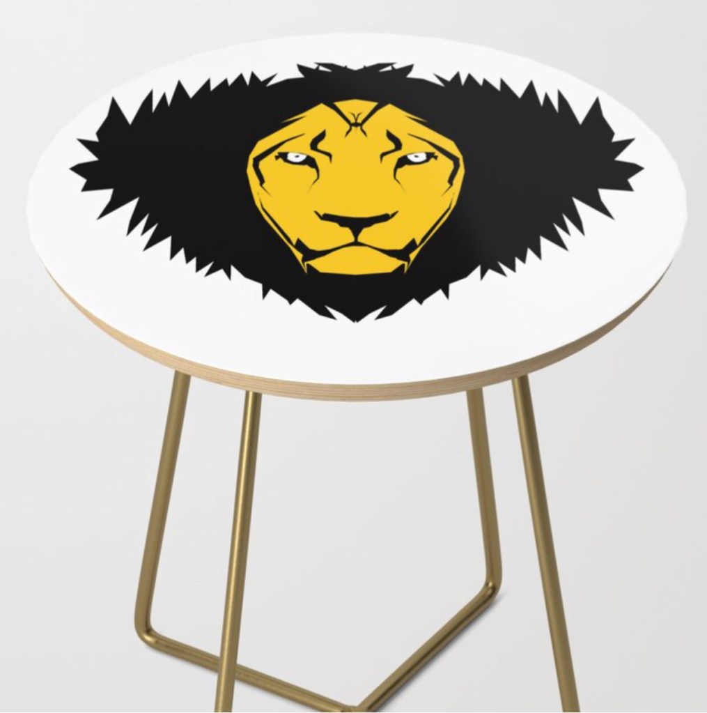 Leo Side Table designed by Visual Artist Keara Douglas of Delux Designs (DE), LLC