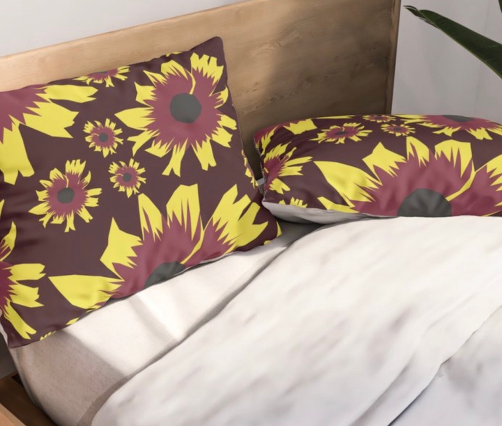 Black-Eyed Susan Love Pillow Shams designed by Visual Artist Keara Douglas of Delux Designs (DE), LLC