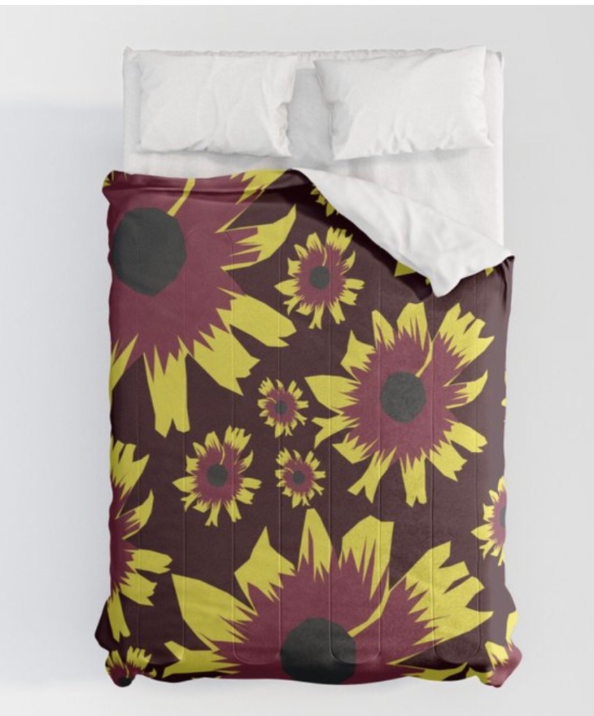 Black-Eyed Susan Love Comforter designed by Visual Artist Keara Douglas of Delux Designs (DE), LLC