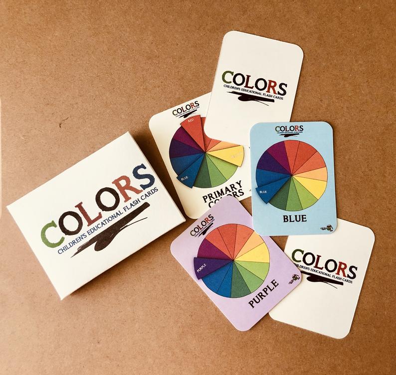 COLORS Flashcards created by Visual Artist Keara Douglas of Delux Designs (DE), LLC.