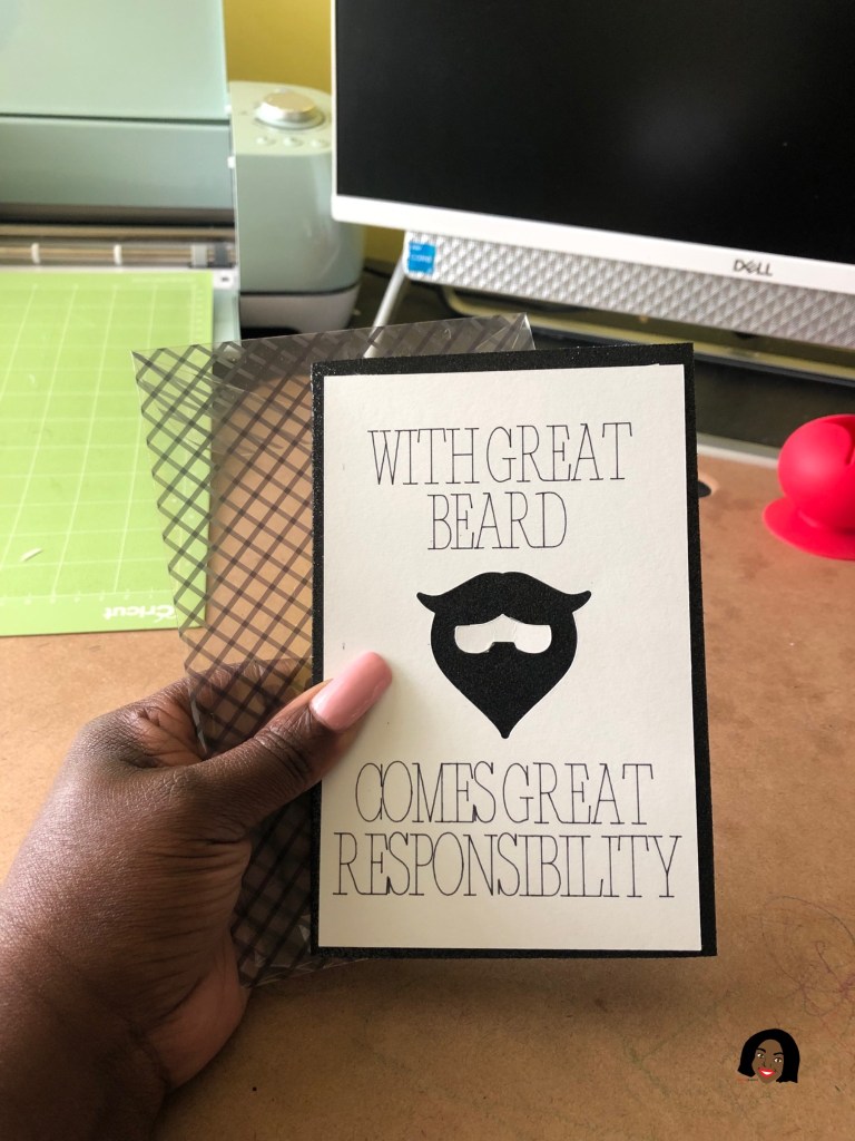 'Beard Father's Day' Card designed, cut, and assembled by Visual Artist and Delux Designs (DE), LLC owner and founder Keara Douglas. 