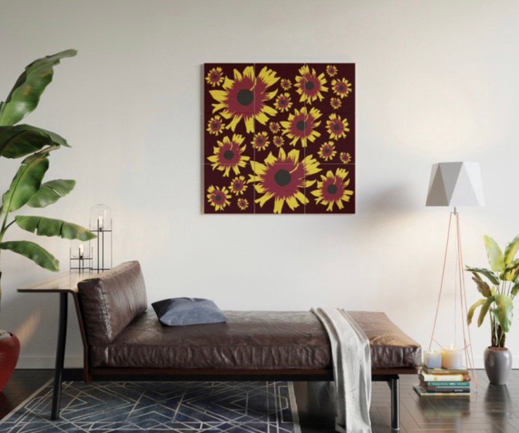 Black-Eyed Susan Love Wood Wall Art designed by Visual Artist Keara Douglas of Delux Designs (DE), LLC
