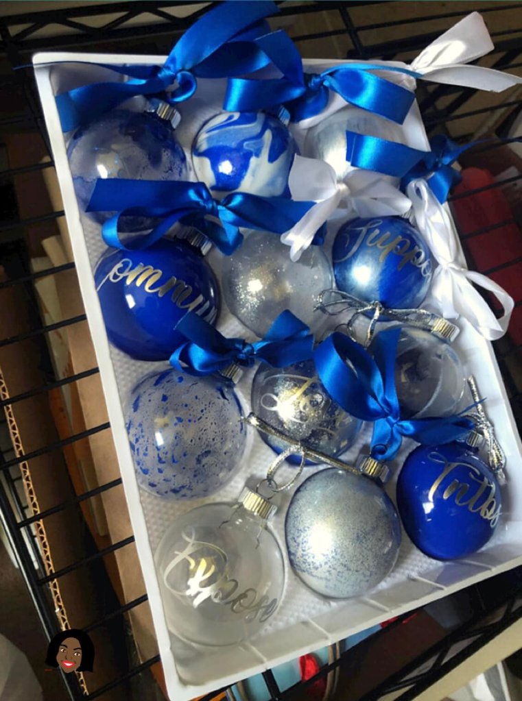 Blue Ornament Set created by Visual Artist Keara Douglas of Delux Designs (DE), LLC