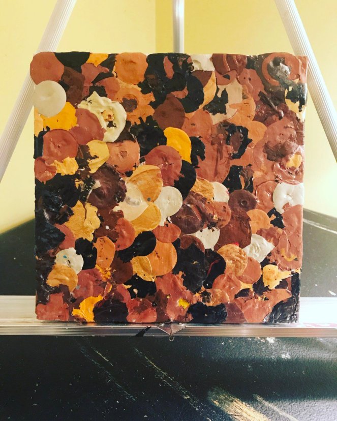 Brown Tex Acrylic Painting by Visual Artist Keara Douglas of Delux Designs (DE), LLC