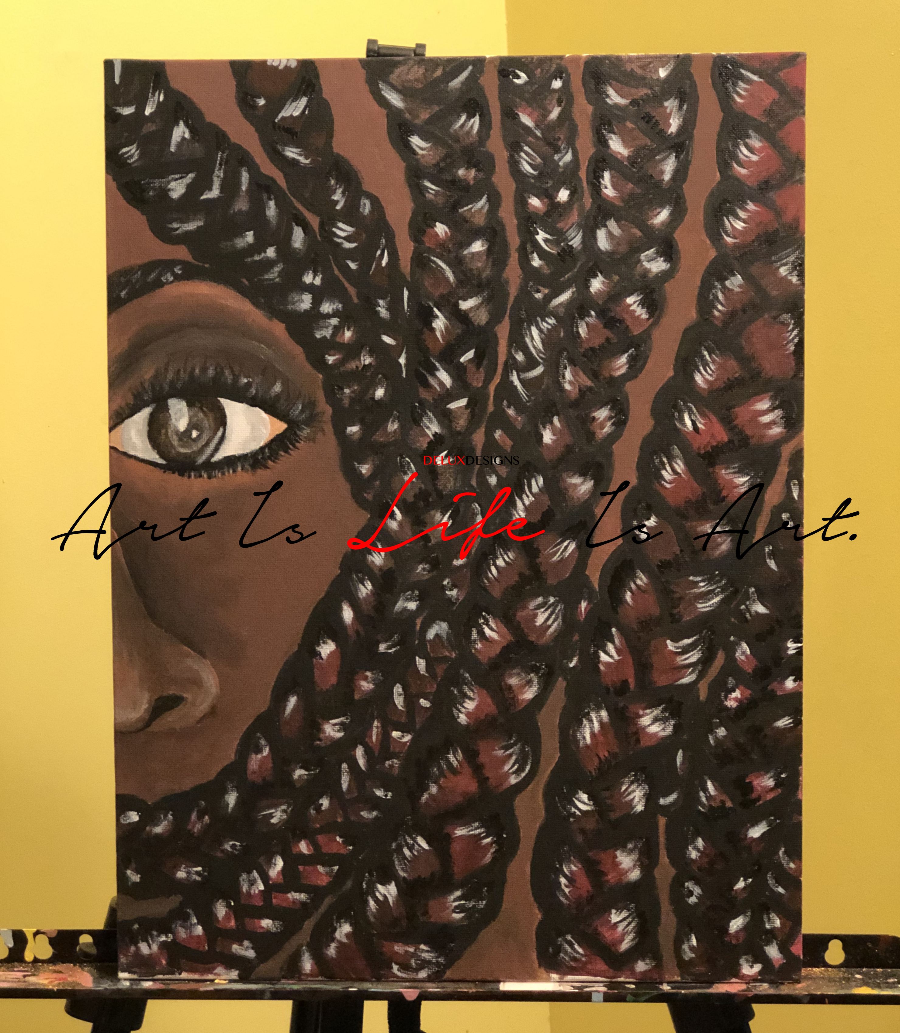Braid Love Acrylic Painting by Visual Artist Keara Douglas of Delux Designs (DE), LLC