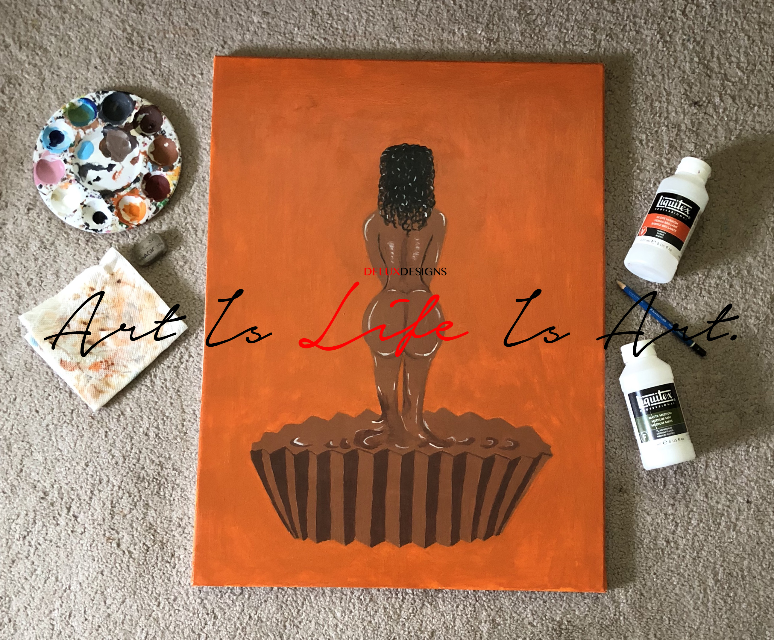 Reese's Love Acrylic Painting by Visual Artist Keara Douglas of Delux Designs (DE), LLC