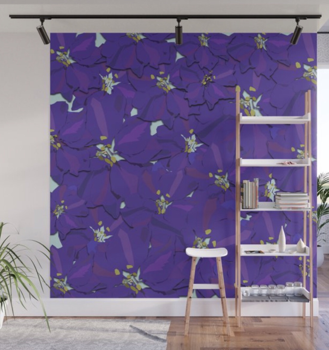 Larkspur Love Wall Mural designed by Visual Artists Keara Douglas of Delux Designs (DE), LLC. 