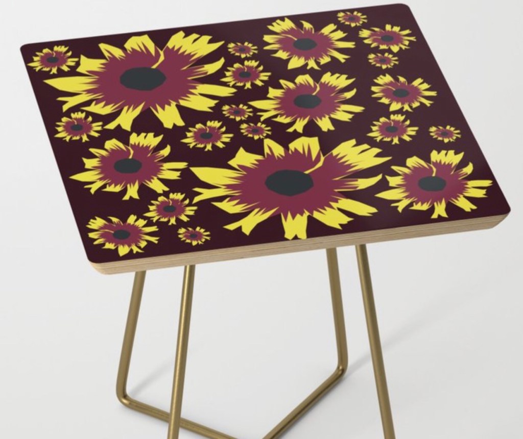 Black-Eyed Susan Love Side Table designed by Visual Artist Keara Douglas of Delux Designs (DE), LLC