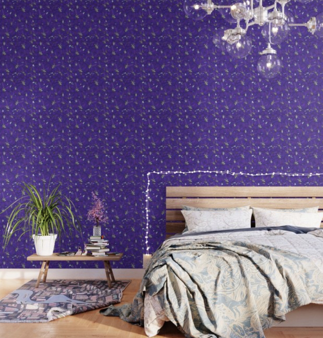 Larkspur Love Wallpaper designed by Visual Artist Keara Douglas of Delux Designs (DE), LLC