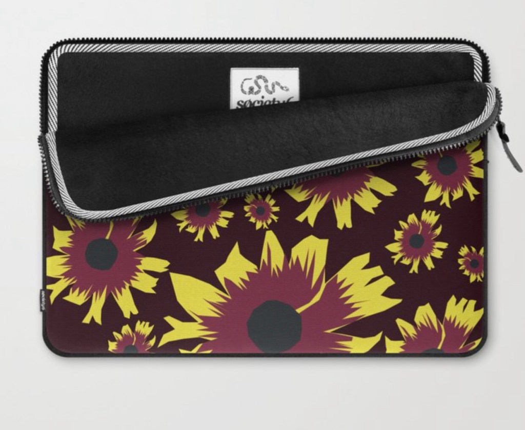 Black-Eyed Susan Love Laptop Sleeve designed by Visual Artist Keara Douglas of Delux Designs (DE), LLC