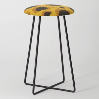Sunflower Love Counter Stool designed by Visual Artist of Delux Designs (DE), LLC