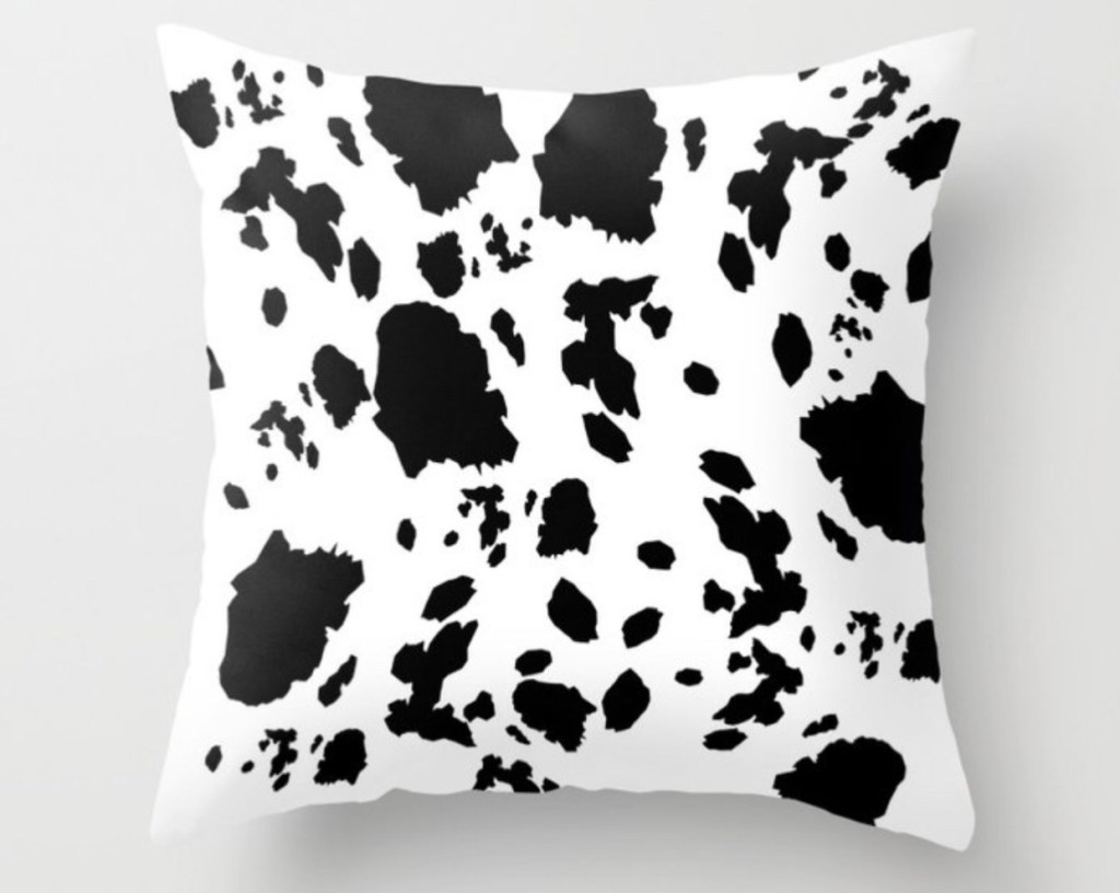 Cow Love Throw Pillow designed by Visual Artist Keara Douglas of Delux Designs (DE), LLC